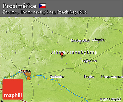 Physical 3D Map of Prosiměřice