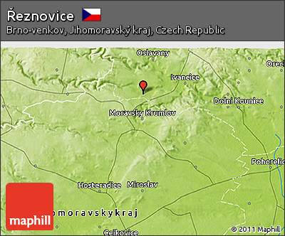 Physical 3D Map of Řeznovice