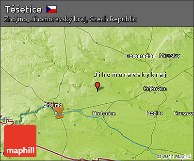 Physical 3D Map of Těšetice