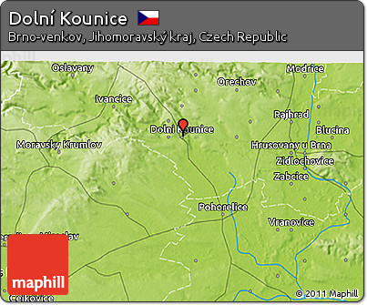 Physical 3D Map of Dolní Kounice