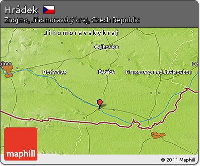 Physical 3D Map of Hrádek