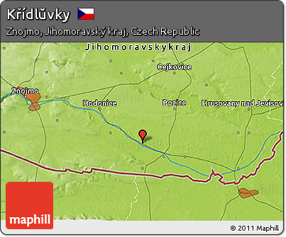 Physical 3D Map of Křídlŭvky