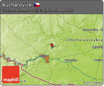 Physical 3D Map of Kuchařovice