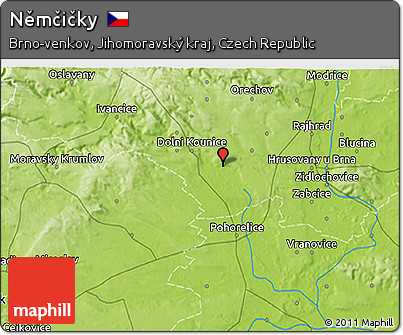 Physical 3D Map of Němčičky