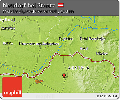 Physical 3D Map of Neudorf Bei Staatz