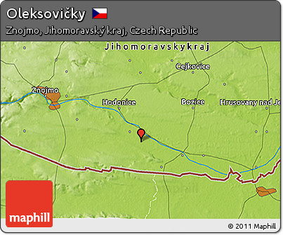 Physical 3D Map of Oleksovičky