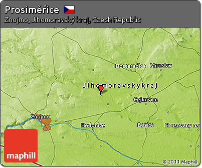 Physical 3D Map of Prosiměřice