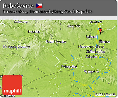 Physical 3D Map of Rebešovice
