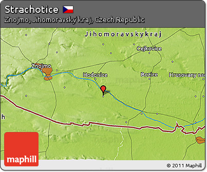 Physical 3D Map of Strachotice