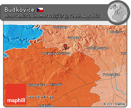 Political 3D Map of Budkovice