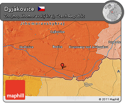 Political 3D Map of Dyjákovice