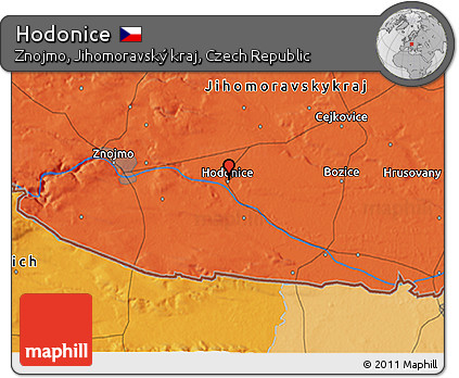 Political 3D Map of Hodonice