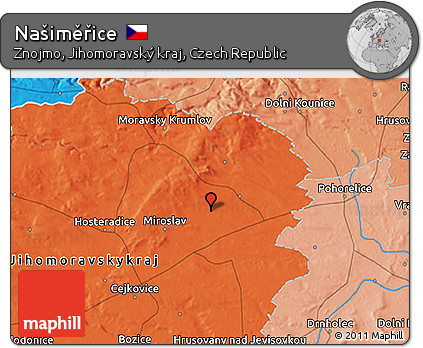Political 3D Map of Našiměřice