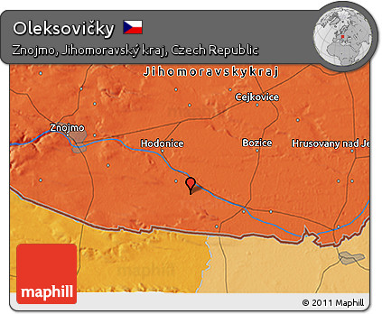 Political 3D Map of Oleksovičky