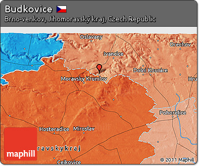 Political 3D Map of Budkovice