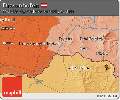 Political 3D Map of Drasenhofen