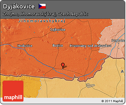 Political 3D Map of Dyjákovice
