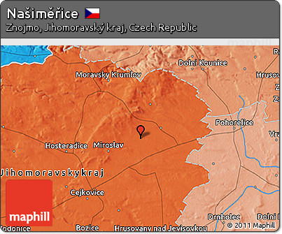 Political 3D Map of Našiměřice