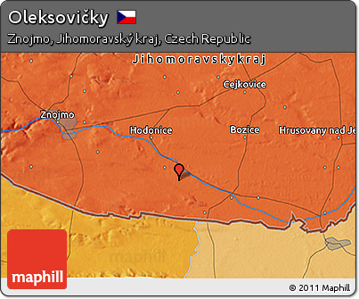 Political 3D Map of Oleksovičky