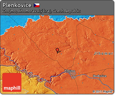 Political 3D Map of Plenkovice