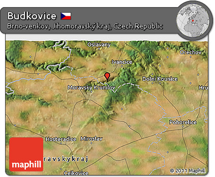 Satellite 3D Map of Budkovice
