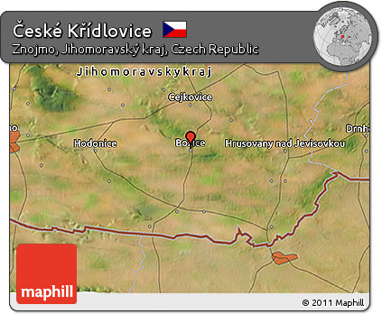 Satellite 3D Map of České Křídlovice