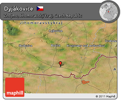 Satellite 3D Map of Dyjákovice