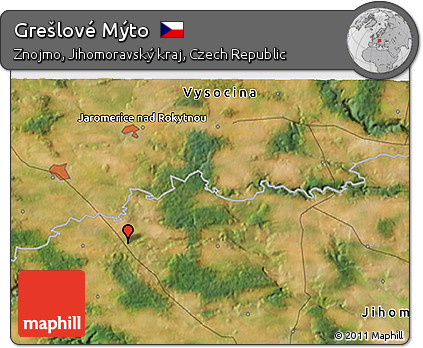 Satellite 3D Map of Grešlové Mýto