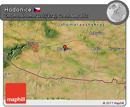 Satellite 3D Map of Hodonice