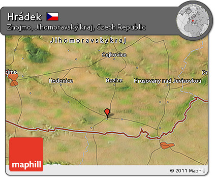 Satellite 3D Map of Hrádek
