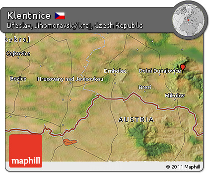 Satellite 3D Map of Klentnice