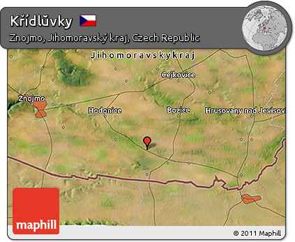 Satellite 3D Map of Křídlŭvky