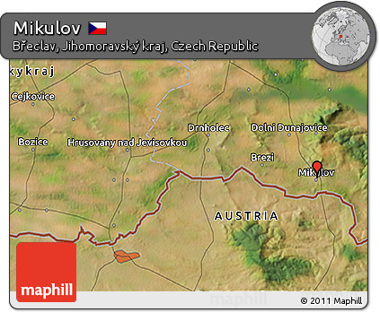 Satellite 3D Map of Mikulov
