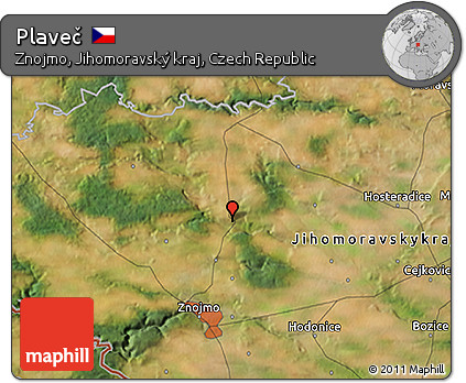 Satellite 3D Map of Plaveč
