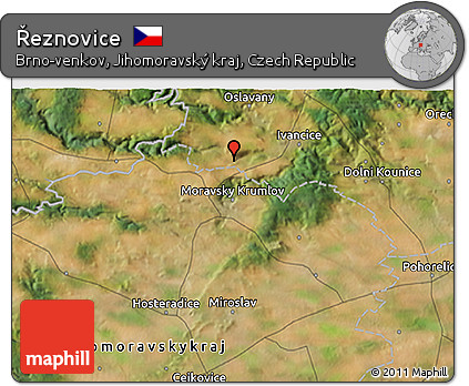 Satellite 3D Map of Řeznovice