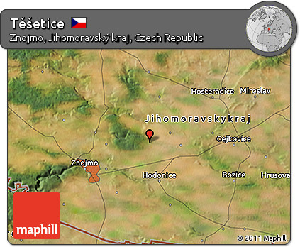 Satellite 3D Map of Těšetice