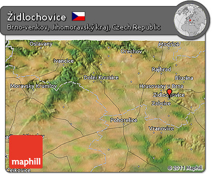 Satellite 3D Map of Židlochovice