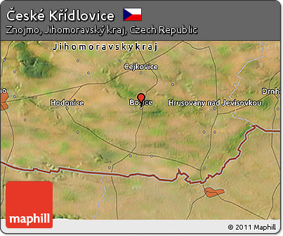 Satellite 3D Map of České Křídlovice