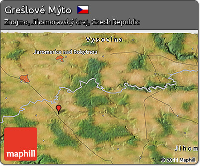 Satellite 3D Map of Grešlové Mýto