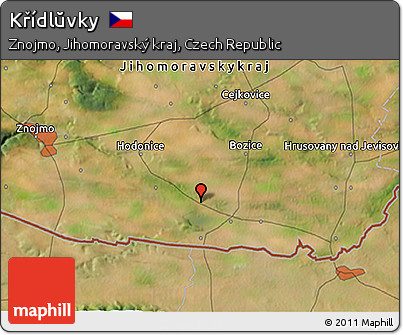 Satellite 3D Map of Křídlŭvky
