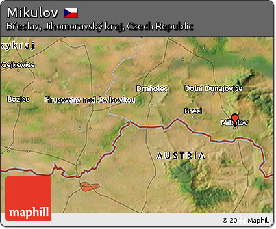 Satellite 3D Map of Mikulov