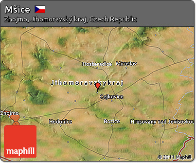 Satellite 3D Map of Mšice