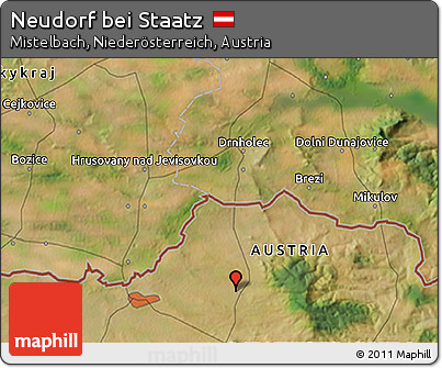 Satellite 3D Map of Neudorf Bei Staatz