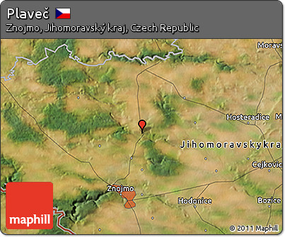 Satellite 3D Map of Plaveč