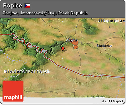 Satellite 3D Map of Popice