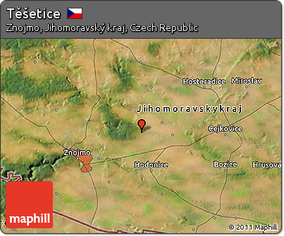 Satellite 3D Map of Těšetice
