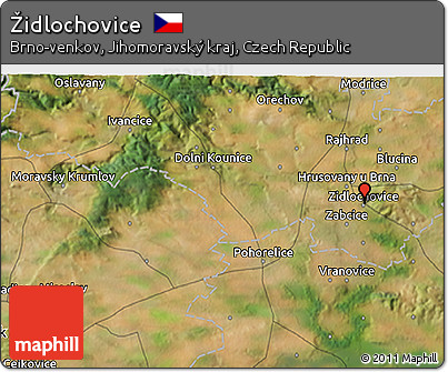 Satellite 3D Map of Židlochovice