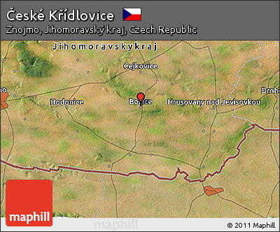Satellite 3D Map of České Křídlovice