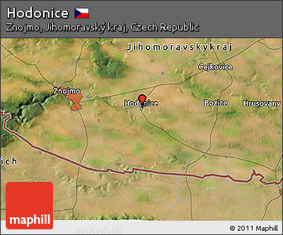 Satellite 3D Map of Hodonice