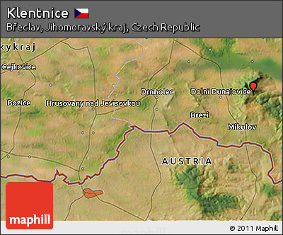 Satellite 3D Map of Klentnice